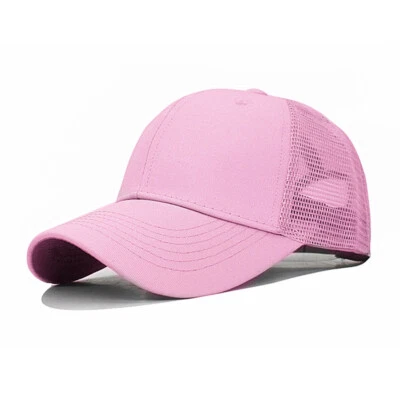 Trucker Hat Plain Mesh Back Solid Snapback Baseball Cap Visor Blank Hats Caps - Image 1 of 4