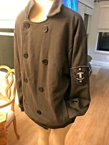 RARE MINDCRAFT  JINX  DOUBLE BREASTED PEACOAT STYLE  MED byx - Picture 1 of 9