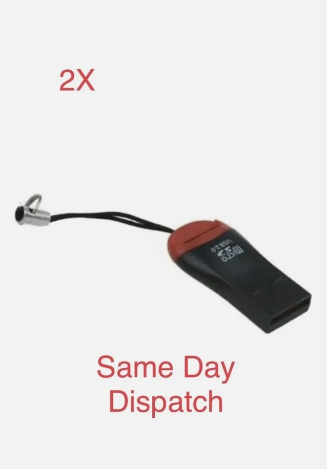 2X Memory Card Reader To USB 2.0 Adapter for Micro SD SDHC SDXC TF Hi-Speed - Image 1 of 1