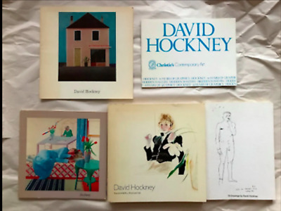 5 DAVID HOCKNEY RARE 70s Book Set Exhibition Catalog Paper Pools Swimming Louvre • 599.99€