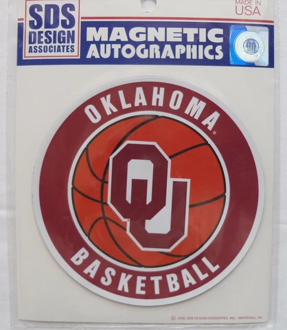 NCAA Oklahoma Sooners Basketball Magnet 5 3/4" Diameter Cover