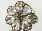 Signed  Albino Manca Hand-wrought Sterling Silver Leaf and Vine Pin Brooch 2"