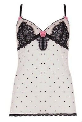 New Ladies Cami Top Size 10 Marks And Spencer Black Mix Luxurious Lace Sheer • 11.99€