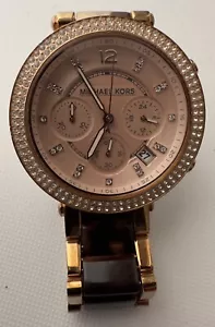 Reloj Michael Kors MK5538 Parker Cronógrafo Tono Oro Rosa Cristal Damas - Imagen 1 de 4