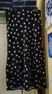 Rachel Zoe Midi Skirt Sz 8 Black/white Polka Dot NWT J1130 wrinkle resistant - Picture 1 of 9