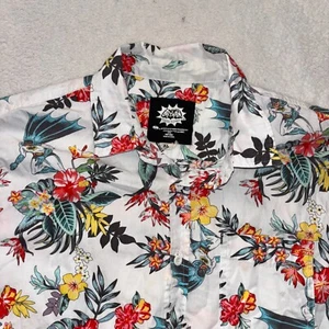 Camisa Batman Para Hombres XL Cómics Superhéroe Hawaiano Blanca Floral Playa Fiesta de Verano - Imagen 1 de 7