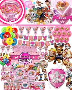 PAW PATROL Birthday Decorations Party Supplies Tableware Set Girls Pink Balloons - Picture 1 of 42
