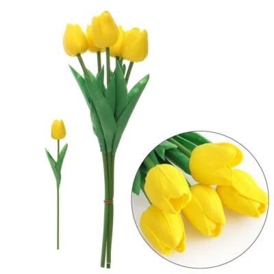 25 PIEZAS Ramo de Flores de Tulipán Artificiales Falsas para Boda Fiesta Decoración del Hogar Foto 1 de 4