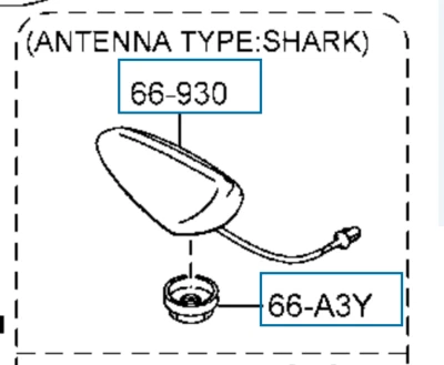 Antena de radio plateada Mazda CX-5 2013-2015 OEM KD45-66-930-50 Foto 1 de 2