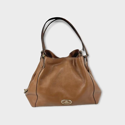 Coach Edie 33547 Saddle Brown Leather SHoulder Bag (SPG050657) - Image 1 of 4
