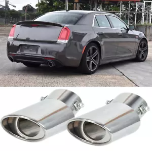 2PCS Exhaust Pipe Tip Rear Tail Throat Muffler Stainless Steel For Chrysler 300 - Picture 1 of 14