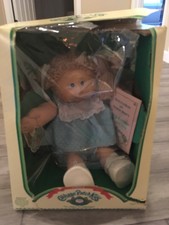 Original, Vintage 1984 Cabbage Patch Girl Doll Brown Hair Green Eyes New In Box