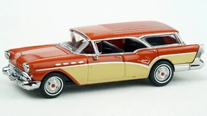 Brekina 1957 Buick Century Caballero Orange/Cream 2 Tone 1/87 HO Scale #18179 - Picture 1 of 6