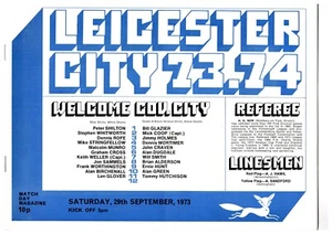 Leicester City v Coventry City 1973-1974 Division One 29/09/1973 - Picture 1 of 1