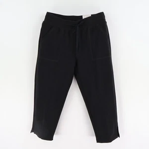 St. John's Bay Capri Sweatpants Womens Size S Black Mid Rise Stretch Pockets NEW - Picture 1 of 8