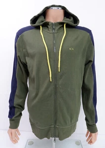 Armani Exchange Mens Full Zip Hoodie Size L Large Green Sweatshirt VGC - Picture 1 of 9