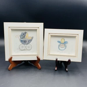 Spicher & Company Baby Room Pram Carriage Pacifier Signed Numbered 2 Prints - Picture 1 of 14