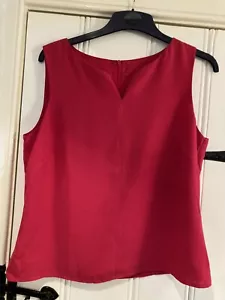 Vintage 90’s Debenhams Cerise Pink Fitted Sleeveless Top. Sz 14 - Picture 1 of 7