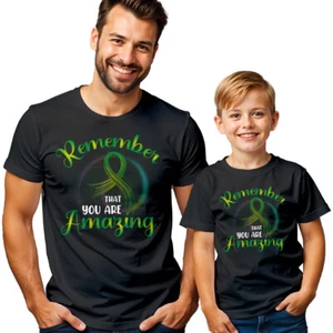 Mens Kid Remember Amazing Ribbon Mental Health Awareness T-Shirt Tee Anxiety#MHA - Picture 1 of 30