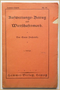 Orig Prospekt Piechotka Ulepszenie jakości-Oszustwo i morderstwo gospodarcze 1926 Prawo sf - Zdjęcie 1 z 1