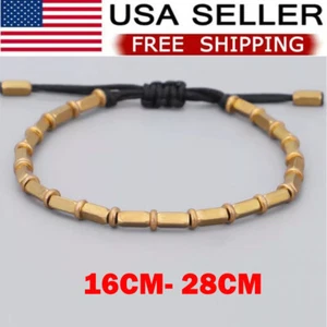 Black-Tibetan Buddhist Long Copper Beads Healing Lucky Rope Bracelet Bangle USA - Picture 1 of 5
