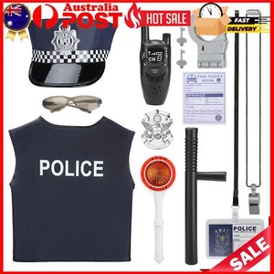 Funny Kids Police Role Play Costume Set Pretend Cosplay Dress Up Kit Games - Picture 1 of 17