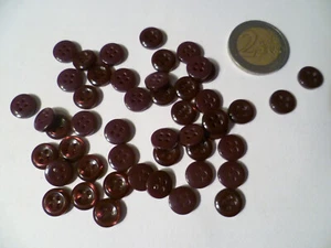 48 BOTTONI 4 FORI CAMICIA UOMO RESINA LUCIDA COLOR BORDEAUX 10 MM LINEATO 16 - Foto 1 di 2