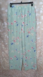 Alfred Dunner Women's Green Floral Polyester Loose Leg Pull On Pants Size 16 - Picture 1 of 11