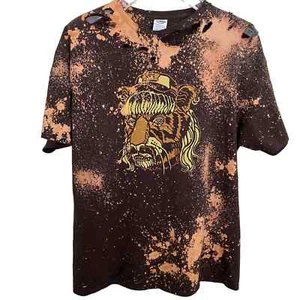 Tiger King Men's Unisex Reworked Bleached Distressed T-Shirt - Size XL - Picture 1 of 7