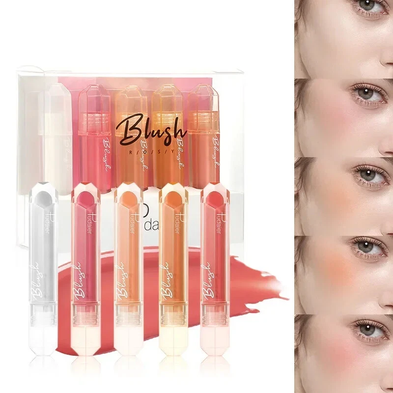 5 Color / Set Multi-use Silky Sponge Brush Face Contour Highlight Rouge Blushes - Image 1 of 4