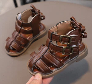 Toddler Baby Kids Girls Princess Casual Non-Slip Bow Summer Beach Walking Sandal - Picture 1 of 25