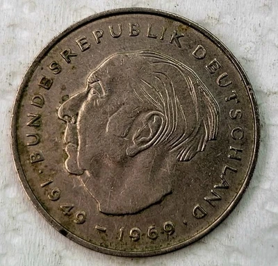 1970-D ALEMANIA 2 MARCOS EN ESTADO (KM# 175) Foto 1 de 2