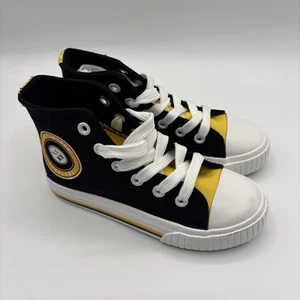 FOCO NFL Pittsburgh Steelers High Top Canvas Sneakers Youth Size 11-12 - Picture 1 of 14