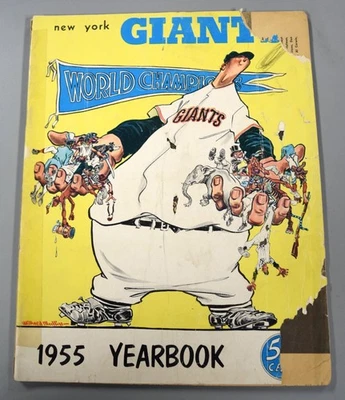 1955 New York Giants Official Yearbook Program Willie Mays (Poor Condition) - Image 1 of 4
