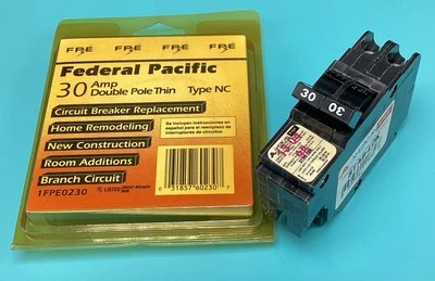 New Circuit Breaker Federal Pacific FPE Challenger 30 Amp 2 Pole Stab-lok Thin
