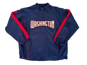 Washington Nationals Jacket Mens XXL 2XL MLB Baseball 1/4 Zip Pullover Majestic - Picture 1 of 11