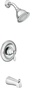 Moen Caldwell Chrome 1-handle 4-in Round Bathtub and shower Faucet with Valve - Picture 1 of 2