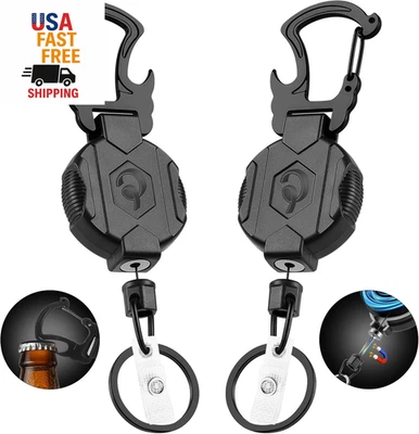 Paquete de 2 Llaveros Retráctiles Mosquetón de Alta Resistencia Porta Insignia con Cierre Magnético Foto 1 de 4