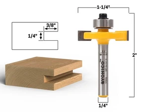 Broca de enrutador cortadora de ranura de 1/4"" de altura X 3/8"" de profundidad - vástago de 1/4"" - Yonico 14181q - Imagen 1 de 1