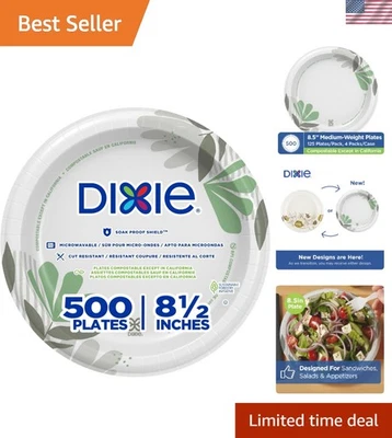 Platos desechables Dixie 8,5"" - peso medio, aptos para microondas y ecológicos Foto 1 de 4