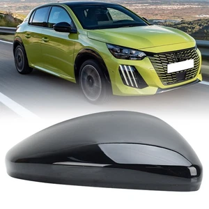 Right Door Wing Mirror Cover Cap Case Gloss Black For Peugeot 208 2008 2019-2025 - Picture 1 of 14