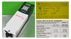 Bajo tiempo de funcionamiento Allen-Bradley 20F11RD3P4AA0NNNN PowerFlex 753 2HP FRN: 11.002 - Imagen 1 de 18