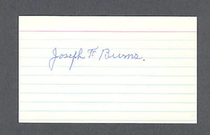 Joseph F. Burns signierte Baseball Karteikarte 1889-1987 - Bild 1 von 1
