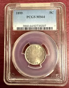 1899 5C Liberty "V" Nickel PCGS MS64 - Picture 1 of 8