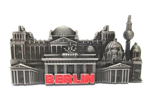 Berlin Metall Magnet Souvenir Brandenburger Tor Alex Dom silberf - Bild 1 von 5