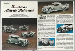 1981 DANBURY MINT 4-page advertisement for their HISTORIC MOTORCARS set - Foto 1 di 2