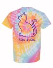 Kittie Kittie Cat Tie Dye Short Sleeve Youth T-Shirt - NEW Fast Free Ship