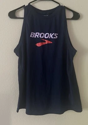 Brooks 跑步女式背心无袖衬衫蓝色 M 码 — 第 1/4 张图片
