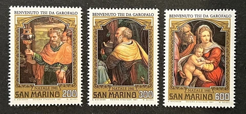Travelstamps: San Marino Stamps Scott #1014-1016 - 1981 Christmas Mint MNH OG Cover