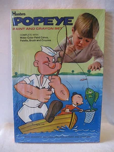 vintage 1970s POPEYE paint and crayon set Hasbro MIB sealed unused King Features - Picture 1 of 5